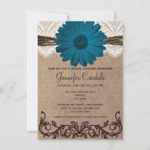Invitaciones rusticas a la ducha de novias con mar