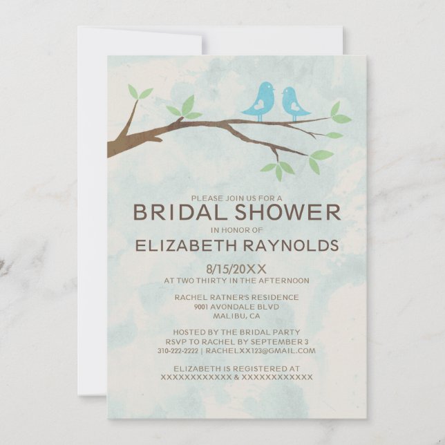 Invitaciones rusticas a la ducha de novias con páj (Anverso)
