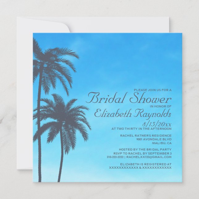Invitaciones rusticas a la ducha de novias con pal (Anverso)