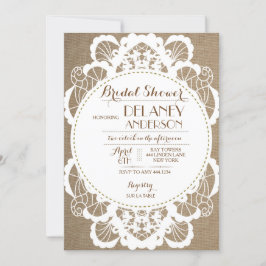 Invitaciones rusticas a la ducha de novias en Burl