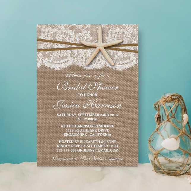 Invitaciones rusticas a la ducha de novias Starfis (Subido por el creador)