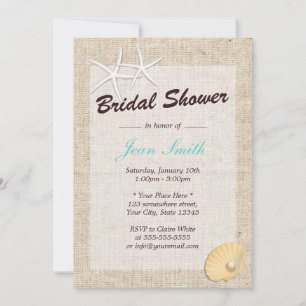 Invitaciones rusticas a la ducha estelar de burlap