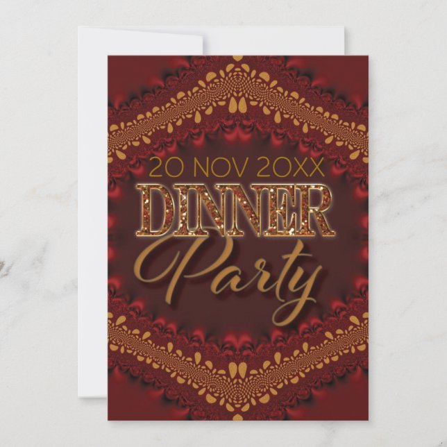 Invitaciones rusticas a la fiesta de la cena espum (Anverso)