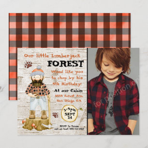 Invitaciones rusticas a la foto de Lumberjack