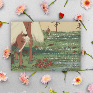 Invitaciones rusticas a una boda de caballos