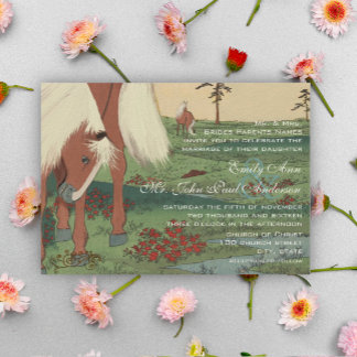Invitaciones rusticas a una boda de caballos