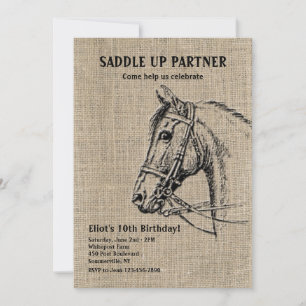 Invitaciones Rústicas de Caballo