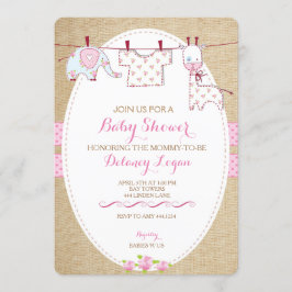 Invitaciones rusticas de Chicas de Baby Shower de
