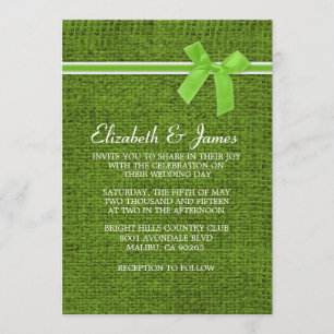 Invitaciones rústicas de la boda de la arpillera