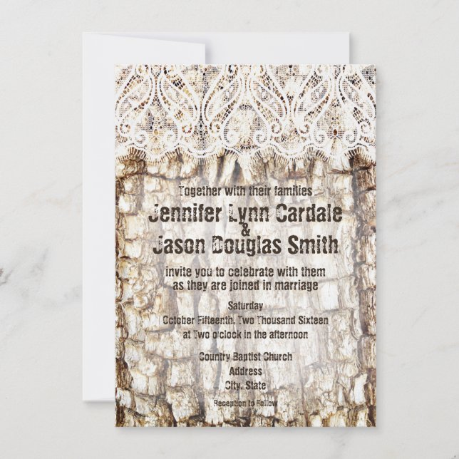 Invitaciones rústicas de la boda de la caza de (Anverso)