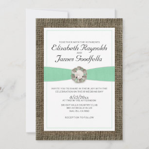 Invitaciones rústicas de la boda de la perla