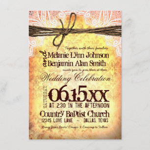 Invitaciones rústicas de la boda de la tipografía
