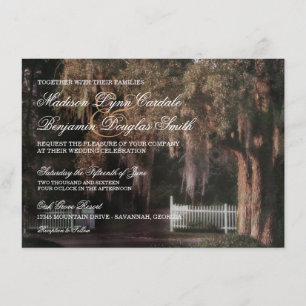 Invitaciones rústicas de la boda de la valla de
