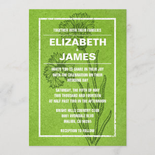 Invitaciones rústicas de la boda de la verde lima
