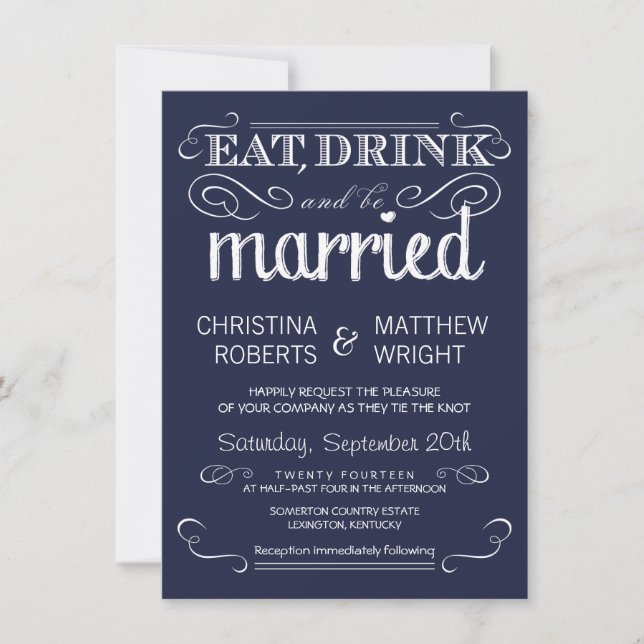 Invitaciones rústicas de la boda de los azules (Anverso)