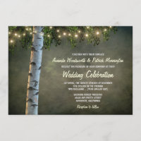 Invitaciones rústicas de la boda del árbol de