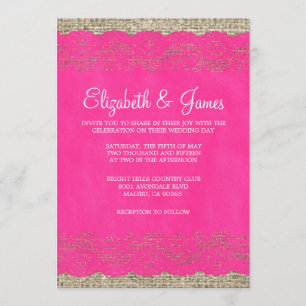 Invitaciones rústicas de la boda del cordón de las
