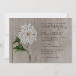 Invitaciones rústicas de la boda del crisantemo