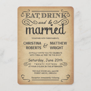 Invitaciones rústicas de la boda del estilo del