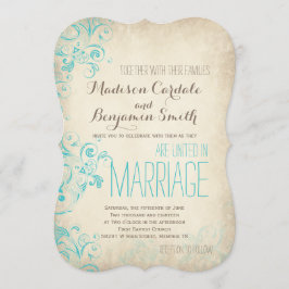 Invitaciones rústicas de la boda del Flourish de