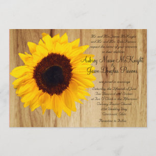 Invitaciones rústicas de la boda del girasol del