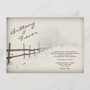 Invitaciones rústicas de la boda del invierno de