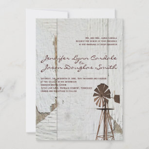 Invitaciones rústicas de la boda del molino de