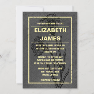 Invitaciones rústicas de la boda del negro y del
