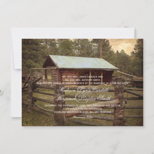 Invitaciones rústicas de la boda del país de la (Anverso)
