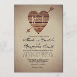 Invitaciones rústicas de la boda del país de la