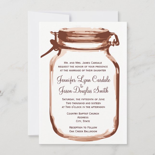 Invitaciones rústicas de la boda del país del (Anverso)