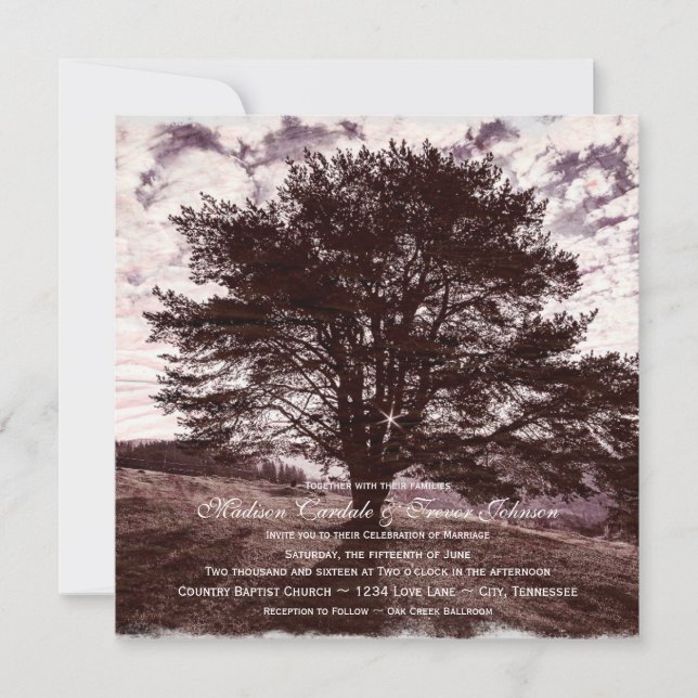 Invitaciones rústicas de la boda del país del (Anverso)