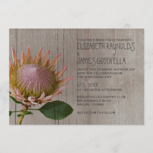 Invitaciones rústicas de la boda del Protea