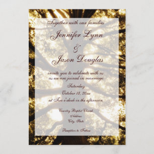 Invitaciones rústicas de la boda del roble del