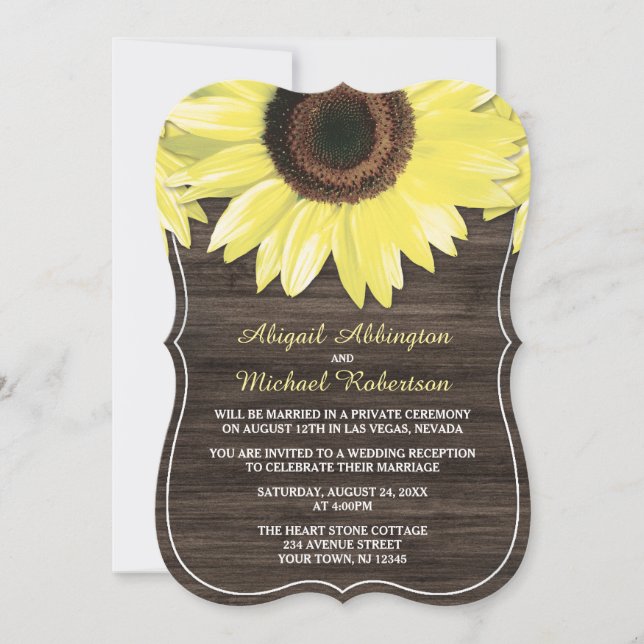 Invitaciones Rústicas De La Recepción De Madera De (Anverso)