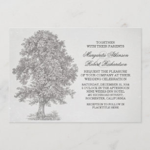 invitaciones rústicas del boda del árbol del ol