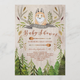 Invitaciones rústicas del Fox Baby Shower del