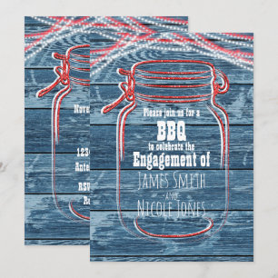 Invitaciones Rústicas en Tarro de Mason Rojo Blanc