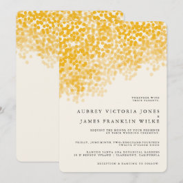 Invitaciones rústicas ligeras de oro de la boda de