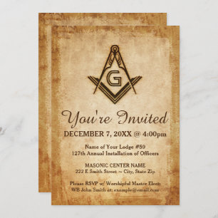 Invitaciones rusticas masónicas   Pergamino masón