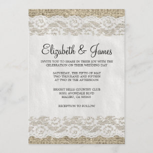 Invitaciones rústicas negras y blancas de la boda