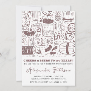 Invitaciones rústicas para cumpleaños 100 años Cer