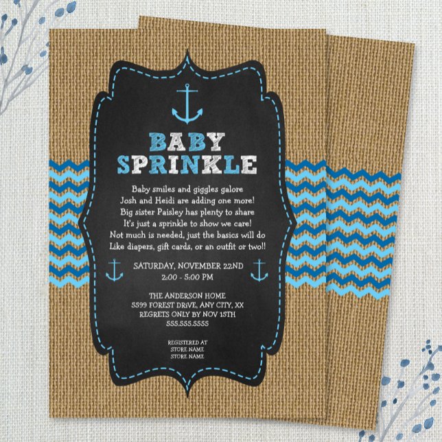 Invitaciones rusticas para rociar bebés (Subido por el creador)