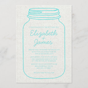 Invitaciones rústicas verde azuladas de la boda