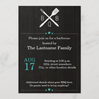 Invitaciones rústicas y modernas del Bbq en trullo