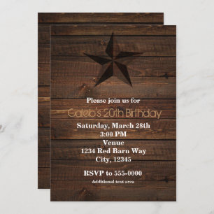 Invitaciones Rusty Star Wood Rustic
