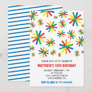 Invitaciones sencillas de cumpleaños número 10 Con