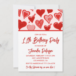 Invitaciones sencillas de cumpleaños número 11 par