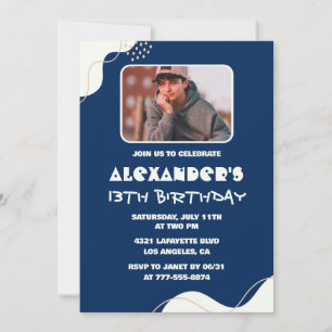 Invitaciones sencillas de cumpleaños número 13 Niñ