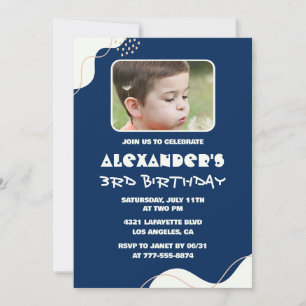 Invitaciones sencillas de cumpleaños número 3 Niño